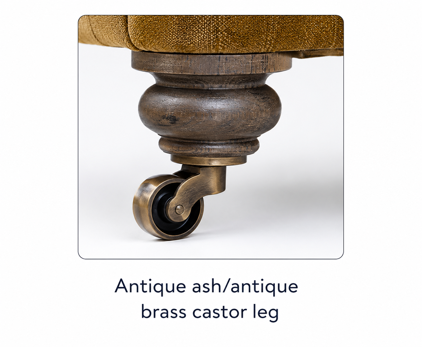 Antique ash/antique brass castor leg